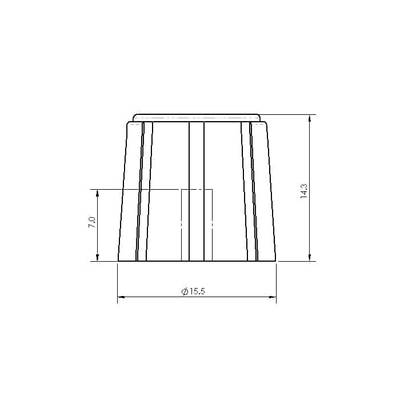 Enhetsknopp 4mm/15mm soft touch svart med rand