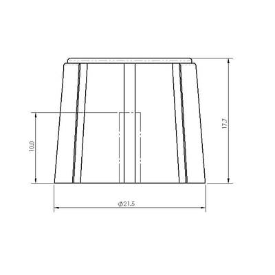 Apparatknopp 6mm/21mm soft touch svart med linje
