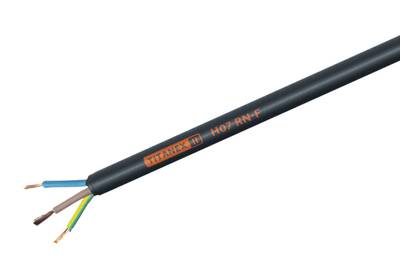 Elkabel, gummi 3x1,5mm² svart