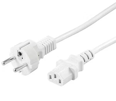 Kopplingskabel Schuko/C13 vit 0,5m