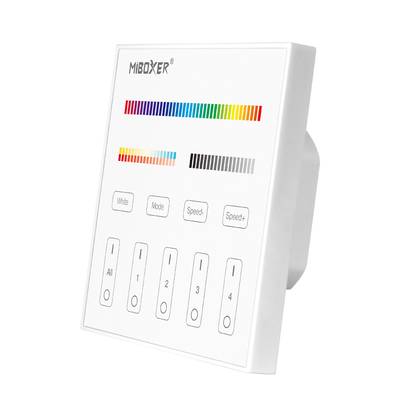 Väggkontrollpanel LED RGB+CCT 4-zons 230V (2,4GHz)