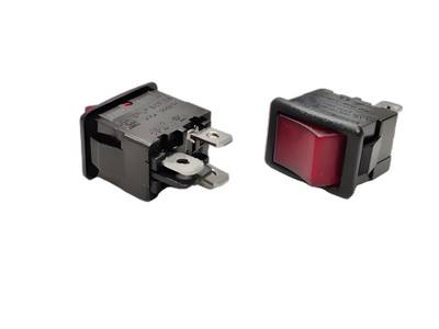 Vippströmbrytare med lampa 12A 250Vac 1xON-OFF röd