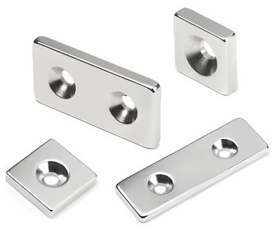 Fyrkantiga neodymmagneter med fästhål