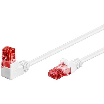 Cat6-anslutningskabel vinklad/rak oskärmad U/UTP vit Cat6-anslutningskabel vinklad/rak oskärmad U/UTP vit