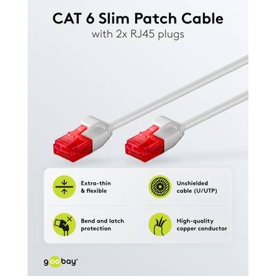 Cat6-anslutningskabel tunn oskyddad U/UTP grå Cat6-anslutningskabel tunn oskyddad U/UTP grå