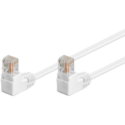 Cat5e-anslutningskabel vinkel/vinkel oskärmad U/UTP vit