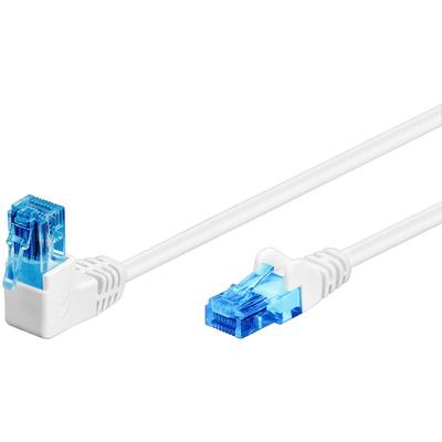 Cat6a-anslutningskabel, vinkel, oskärmad (U/UTP), vit
