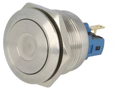 Tryckknapp med LED-indikator 1xNO/1xNC 5A IP65 12Vdc (22mm)