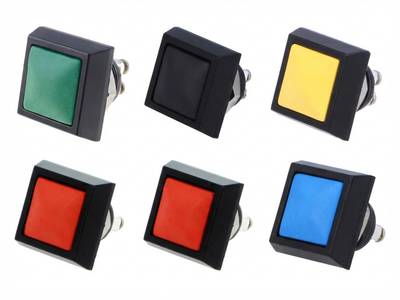 Knapp med skruvanslutning 1xOFF-(ON) 2A 36Vdc (12mm)