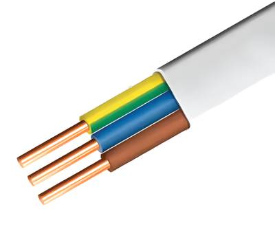 Platt installationskabel 3x1,0mm² vit