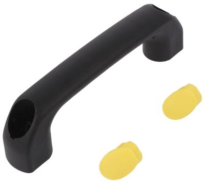 Enhetshandtag polyamid 120x34mm svart/gul *