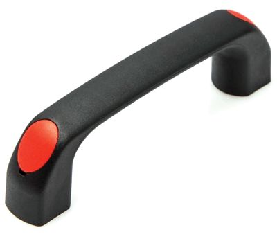 Enhetshandtag polyamid 120x34mm svart/röd