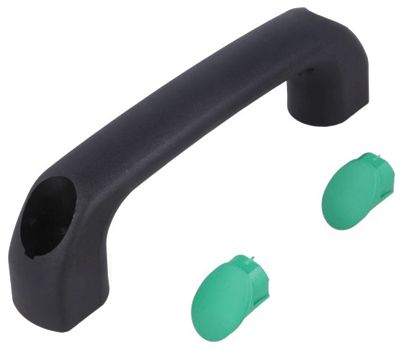 Enhetshandtag polyamid 145x40mm svart/grön *