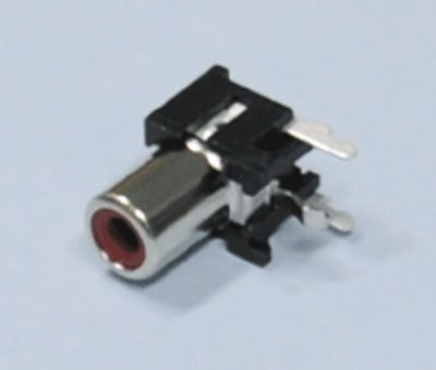 RCA-chassikontakt för kretskort/vinkel röd *