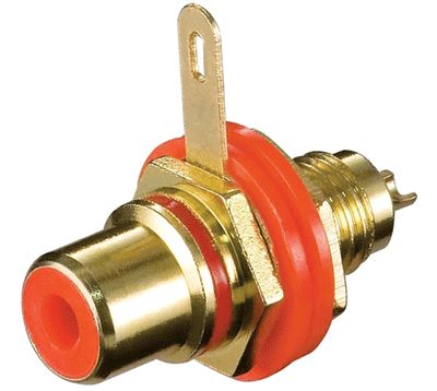 RCA-chassikontakt isolerad/förgylld röd