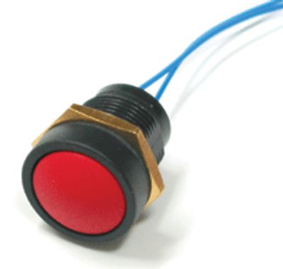 Tryckknapp, självåterställande 1xAV-(PÅ), 0,4A 32Vac, IP67, röd