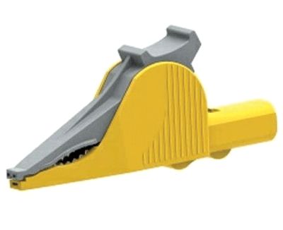 Gäddkäkskontakt 4mm säkerhetsbanankontakt Cat III 1000V gul (5066-IEC-GE)