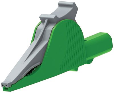 Gäddkäkskontakt 4mm säkerhetsbanankontakt Cat III 1000V grön (5066-IEC-GN)