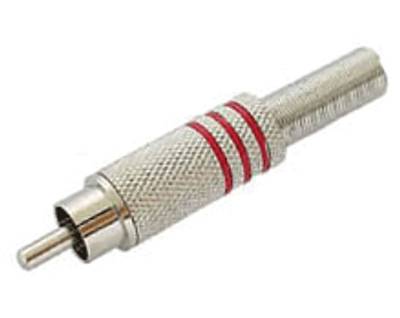 RCA-kontakt hane metall röd