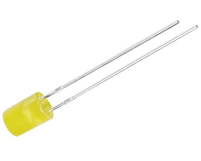 LED "flat top" 5mm 120mcd gul