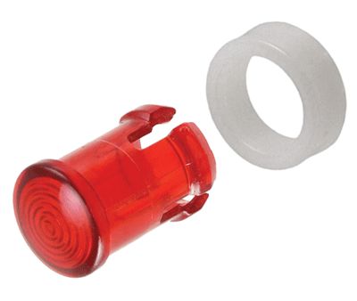LED-linsarmatur rund/låg 5 mm för röd lysdiod