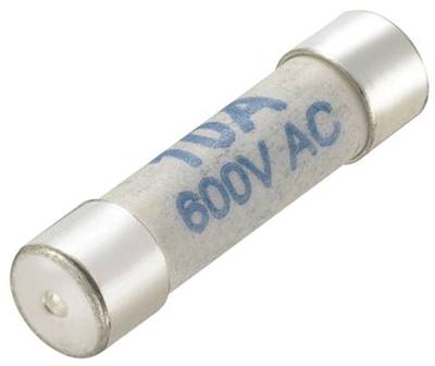 Keramisk säkring 6,3x25mm 10A 600Vac snabb (F)