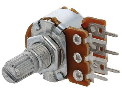 Kolpotentiometer för kretskort 6mm stereo 2x1kohm linjär