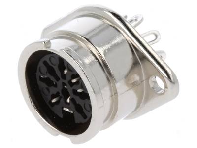 DIN-chassikontakt med bajonettlåsning 8-polig