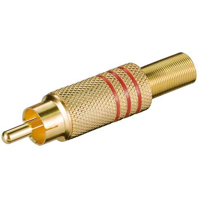 RCA-kontakt hane metall/guldfärgad röd RCA-kontakt hane metall/guldfärgad röd