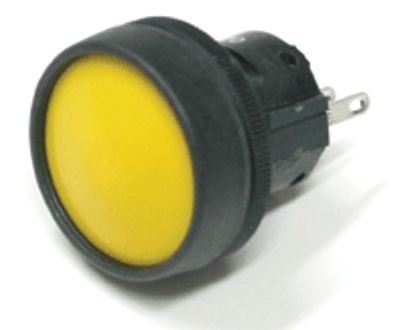 Knapp, 1xON-(ON), 5A 250Vac/28Vdc, IP67, gul