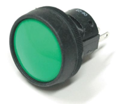 Knapp, 1xON-(ON), 5A 250Vac/28Vdc, IP67, grön