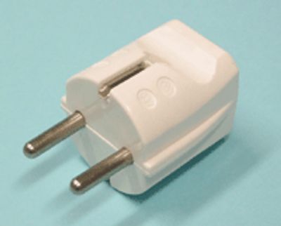 Schuko-nätkontakt, vit