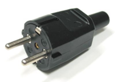 Schuko-nätkontakt med böjskydd, svart