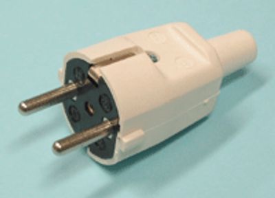 Schuko-nätkontakt med böjskydd, vit