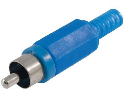 RCA-kontakt hane plast blå