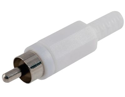 RCA-kontakt hane plast vit