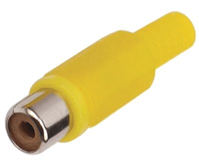 RCA-förlängningskontakt hona plast gul
