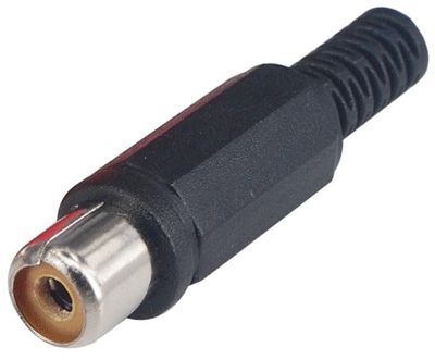 RCA-förlängningskontakt hona plast svart