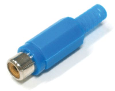 RCA-förlängningskontakt hona plast blå