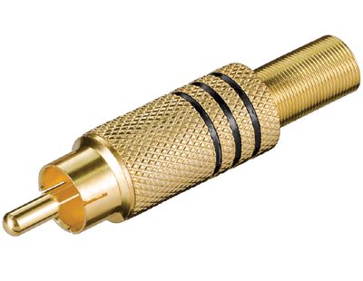 RCA-kontakt hane metall/guldfärgad svart