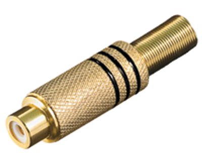 RCA-förlängningskontakt förgylld metall svart