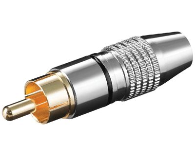RCA-kontakt hane metall/guldfärgad svart