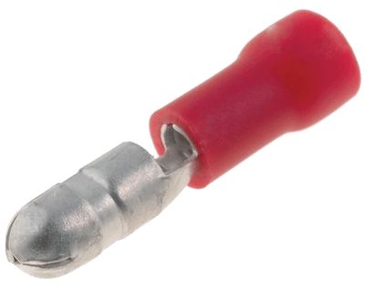 Rundkontakt 4mm hane röd 0,5-1,5mm²