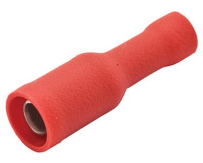 Rundkontakt 4 mm hona röd 0,5-1,5 mm²