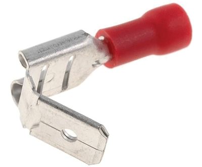 Plattanslutning med förgrening 6,3x0,8 mm hane/hona röd 0,5-1,5 mm²