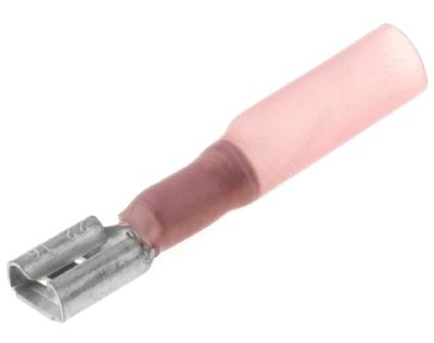 Plattanslutning med krympslang 6,3x0,8 mm hona röd 0,5-1,5 mm²