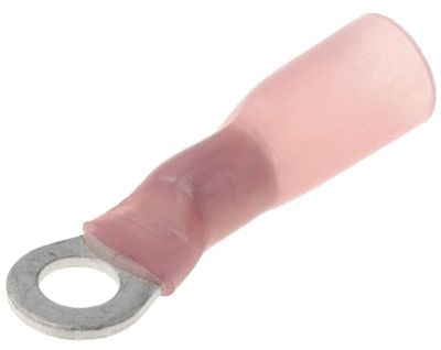 Ringkabelsko med krympslang 3 mm röd 0,5-1,5 mm²