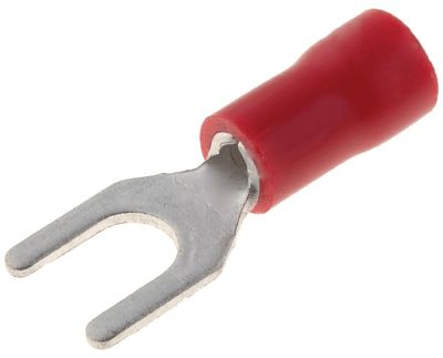 Gaffelkontakt 4mm röd 0,5-1,5mm²