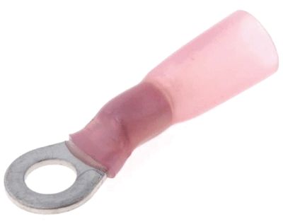 Ringkabelsko med krympslang 4 mm röd 0,5-1,5 mm²