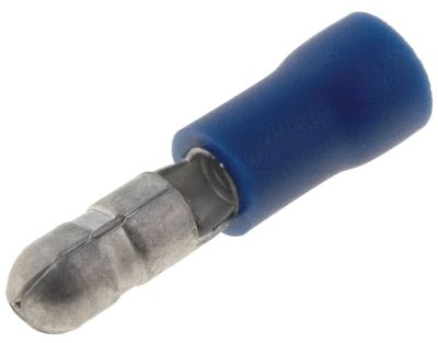 Rundkontakt 4 mm hane blå 1,5-2,5 mm²